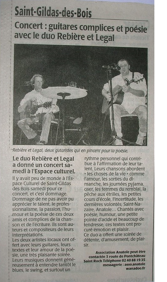 article Ouest France - 2005